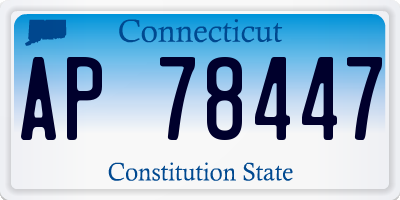 CT license plate AP78447