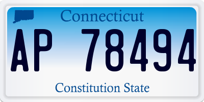 CT license plate AP78494