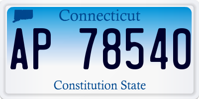 CT license plate AP78540