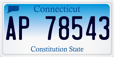 CT license plate AP78543
