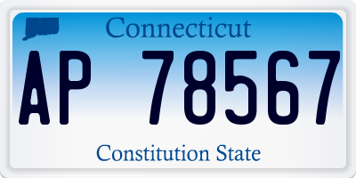 CT license plate AP78567