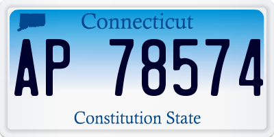 CT license plate AP78574