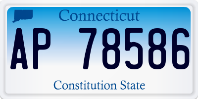 CT license plate AP78586