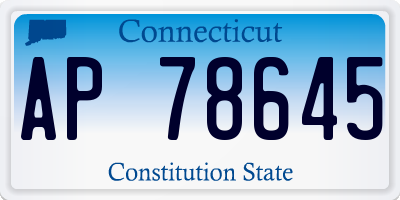 CT license plate AP78645