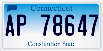 CT license plate AP78647
