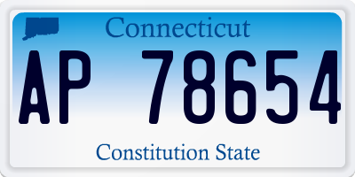 CT license plate AP78654