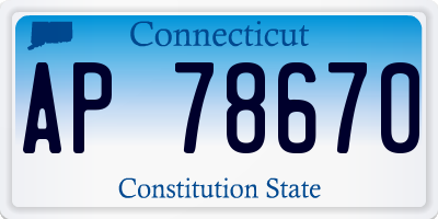 CT license plate AP78670