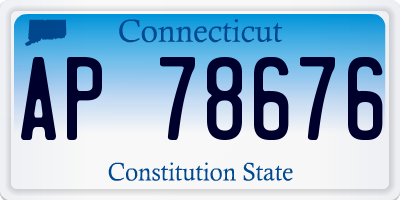 CT license plate AP78676