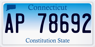 CT license plate AP78692