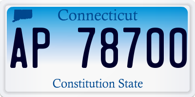 CT license plate AP78700
