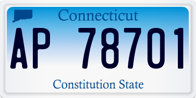 CT license plate AP78701