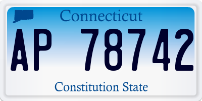 CT license plate AP78742
