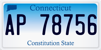 CT license plate AP78756