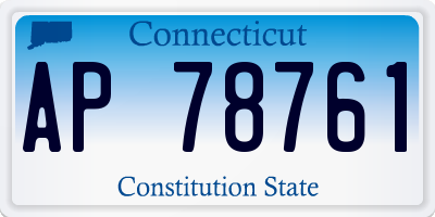 CT license plate AP78761