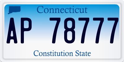 CT license plate AP78777