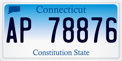 CT license plate AP78876