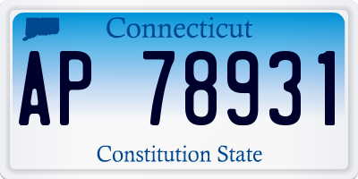 CT license plate AP78931