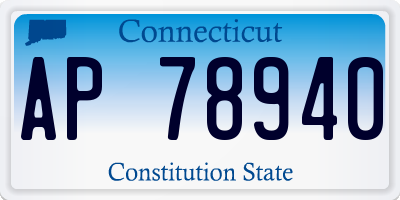 CT license plate AP78940