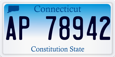 CT license plate AP78942