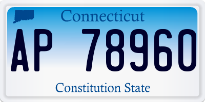CT license plate AP78960