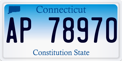CT license plate AP78970