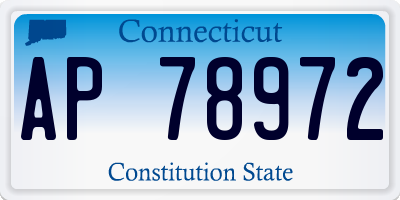 CT license plate AP78972
