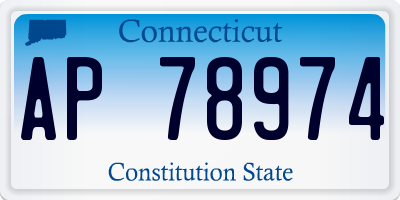 CT license plate AP78974