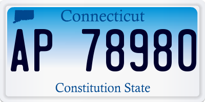 CT license plate AP78980