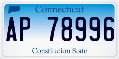 CT license plate AP78996