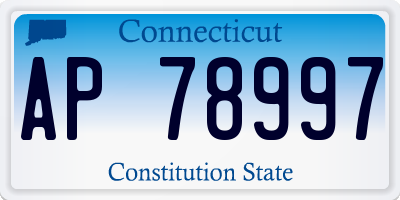 CT license plate AP78997
