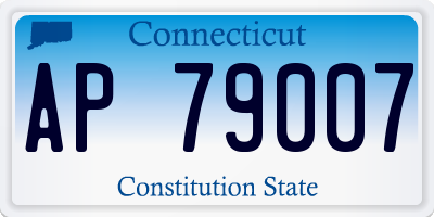CT license plate AP79007