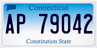 CT license plate AP79042