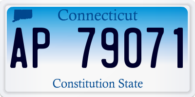 CT license plate AP79071