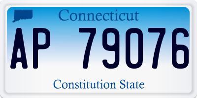 CT license plate AP79076