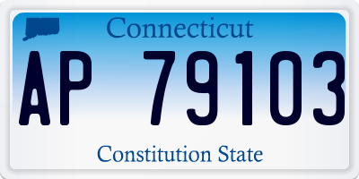 CT license plate AP79103
