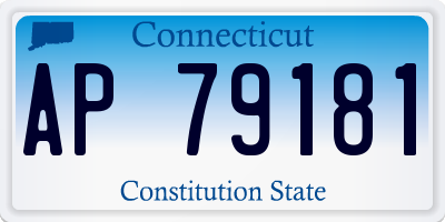 CT license plate AP79181