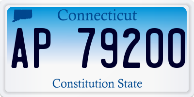 CT license plate AP79200
