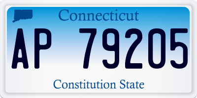 CT license plate AP79205