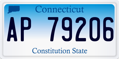 CT license plate AP79206