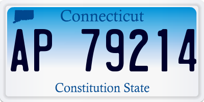 CT license plate AP79214