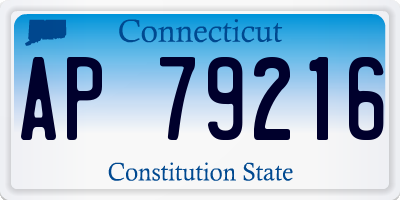 CT license plate AP79216