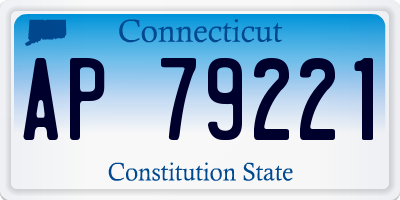 CT license plate AP79221