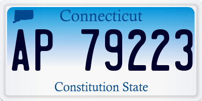 CT license plate AP79223
