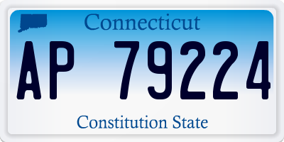 CT license plate AP79224