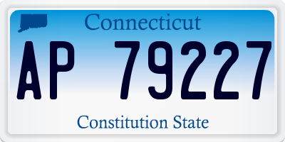 CT license plate AP79227