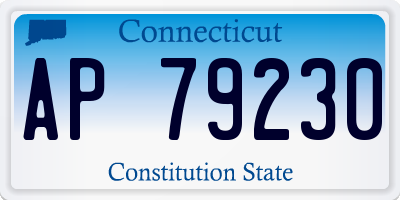 CT license plate AP79230