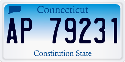 CT license plate AP79231