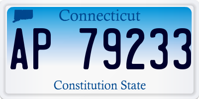 CT license plate AP79233