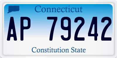 CT license plate AP79242