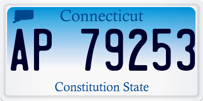 CT license plate AP79253